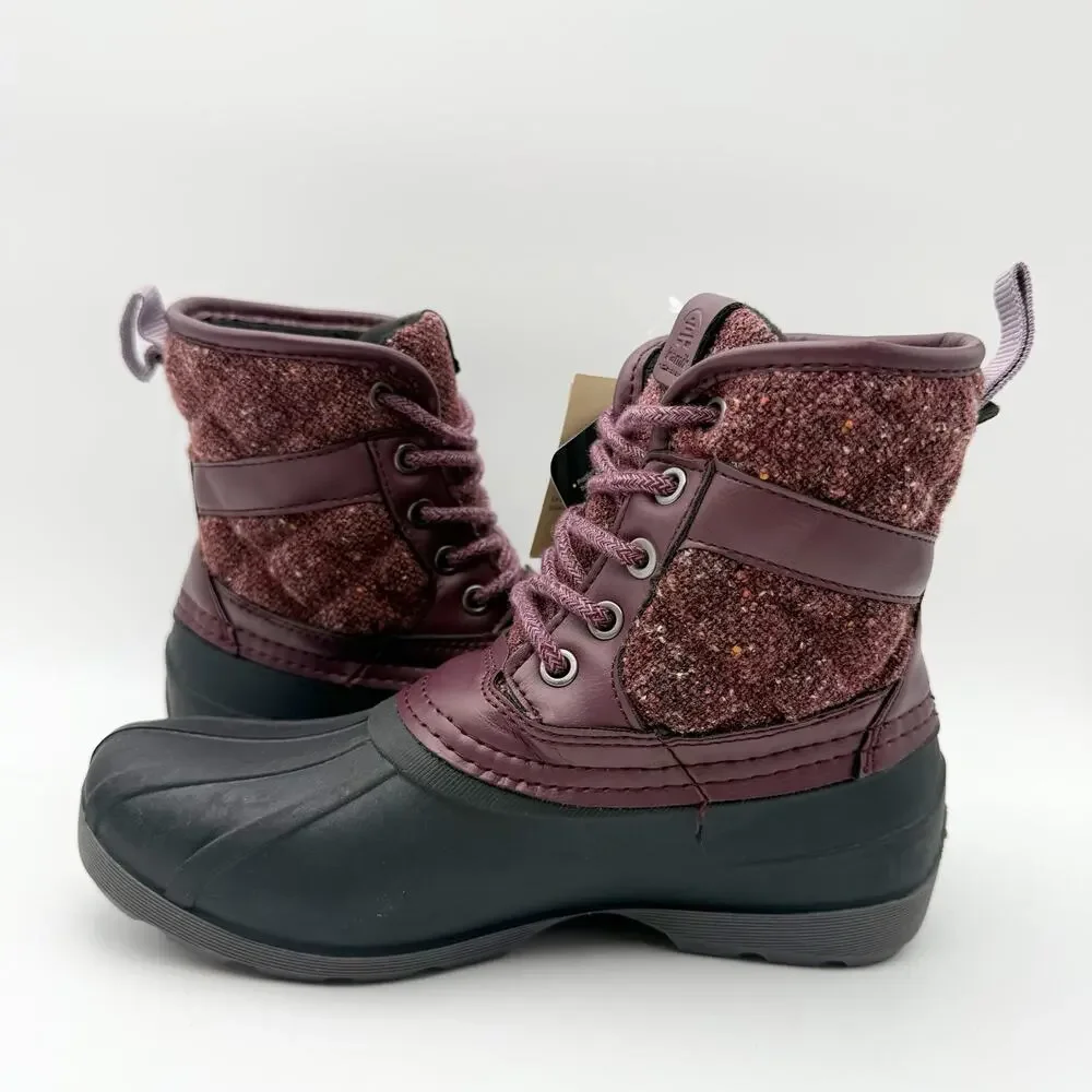 Kamik Kids Sierra Mid Winter Boots US 2 EU 33.5 Burgundy Red Black NIB